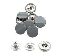 WedDecor 15mm Snap Verbindungen Groß 4 Teile Druckknöpfe Nahtfreies Knöpfe für Lederhandwerk, Nähen, Jacken, Hemden, Stoff Reparatur DIY Projekte, 10pcs - grau, 10pcs