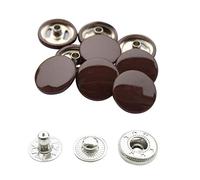 WedDecor 15mm Snap Verbindungen Groß 4 Teile Druckknöpfe Nahtfreies Knöpfe für Lederhandwerk, Nähen, Jacken, Hemden, Stoff Reparatur DIY Projekte, 10pcs - Braun, 10pcs