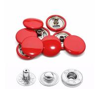Weddecor 15mm Snap Verbindungen Groß 4 Teile Druckknöpfe Nahtfreies Knöpfe für Lederhandwerk, Nähen, Jacken, Hemden, Stoff Reparatur DIY Projekte, 10pcs - Rot, 10pcs