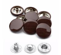 Weddecor 15mm Snap Verbindungen Groß 4 Teile Druckknöpfe Nahtfreies Knöpfe für Lederhandwerk, Nähen, Jacken, Hemden, Stoff Reparatur DIY Projekte, 10pcs - Braun, 10pcs