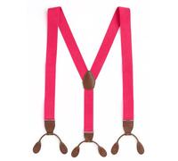 WedDecor 25mm Strapshalter Hosenträger elastisch verstellbar Leder Knopf Löcher massiv - Y-Form Hosen rutschfeste Verriegelung starker Haarspangen Schlaufen - Männern Frauen Mode-Accessoires