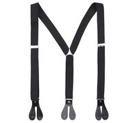 WedDecor 25mm Strapshalter Hosenträger Elastisch Verstellbar Leder Knopf Löcher Solid Y Form Hosen Rutschfeste Verriegelung Starker Haarspangen Schlaufen Herren Damen Mode-Accessoires