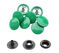 WedDecor Druckknöpfe, strapazierfähig, Metall, nickelfrei, 4-teilige Nieten für Lederarbeiten, Jacken, Taschen, Riemen, Jeans, Kleidungsreparatur, 15 mm, Beige, 10er Set 10 lichtgrün