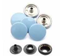 WedDecor Druckknöpfe, strapazierfähig, Metall, nickelfrei, 4-teilige Nieten für Lederarbeiten, Jacken, Taschen, Riemen, Jeans, Kleidungsreparatur, 15 mm, Beige, 10er Set 10 grau/blau