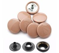 WedDecor Druckknöpfe, strapazierfähig, Metall, nickelfrei, 4-teilige Nieten für Lederarbeiten, Jacken, Taschen, Riemen, Jeans, Kleidungsreparatur, 15 mm, Beige, 10er Set 10 beige