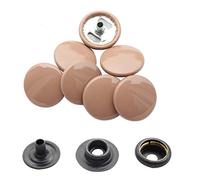 WedDecor Druckknöpfe, strapazierfähig, Metall, nickelfrei, 4-teilige Nieten für Lederarbeiten, Jacken, Taschen, Riemen, Jeans, Kleidungsreparatur, 15 mm, Beige, 10er Set 50 beige
