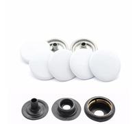 WedDecor Druckknöpfe, strapazierfähig, Metall, nickelfrei, 4-teilige Nieten für Lederarbeiten, Jacken, Taschen, Riemen, Jeans, Kleidungsreparatur, 15 mm, Beige, 10er Set 10 weiß