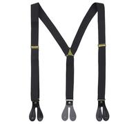 WedDecor Herren Hosenträger Elastisch & Verstellbar Y-Form Schwerlast Knopfloch Hosenträger für Hosen, Jeans, 25mm Breit, Schwarz Mit WeiÃŸe Punkte