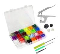 Weddecor Nahtfreies Kam Snap Starter Set T3 Plastik Snaps Presse Zange Hand-Werkzeug Knöpfe Verbindungen für Bekleidung Kinder Kleidung Lätzchen Windeln Wolle Stoffe 150pcs - Multi, T3 (Size 16)