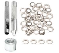 WedDecor Ösen-Werkzeugset, 100 Stück, 20 mm, silberfarbene Ösen mit 3 Handwerkzeugen zum Befestigen von Ösen in Leder-, Kunst- und Bastelprojekten, Scrapbooking, Kleidung