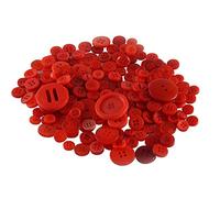 WedDecor Plastik 25mm Herz Knöpfe mit 2 Loch Knöpfe, Gemischt Acryl Zum Nähen, Scrapbooking,Verzierung, Handarbeiten,Stricken,Strickjacken,Vorhänge Deko, 100 Stück - Rot, 100g