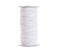 WedDecor Weiße 2 mm flache elastische Kordel zum Nähen, 10 Meter geflochtene elastische Kordel Stretch, weiche glatte Oberfläche elastische Kordel zum Stricken, Kleidung, Kunst und Heimwerken