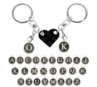 WeddHuis 1 Paar Personalisierter Ziegelstein-passender Herz-Schlüsselanhänger für Paar, Freund, Freundin, Valentinstagsgeschenk