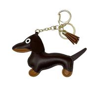 WeddHuis 1 Stück Schlüsselanhänger Dackel,Süße Welpe Hundetasche Anhänger Leder Glücksbringer Dackel Keychain Geschenke für Lieblingsmensch Frauen Männer Kinder Geburtstag Schlüsselring