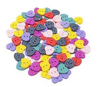 Wedding Touches Holzknöpfe in Herzform, zum Basteln, Kartengestaltung, Verzierungen, 100 Stück