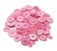 Wedding Touches Rosa Knopfsortiment aus Kunstharz / Acryl, 100-g-Beutel, Größe 6-15 mm, Ideal für Basteln und Scrapbooking