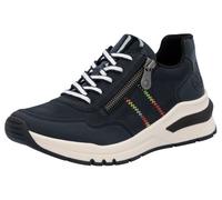 Wedgesneaker RIEKER, Damen, Gr. 37, blau (nachtblau), Lacklederimitat, Lederimitat, Schuhe Wedgesneaker, Freizeitschuh, Halbschuh, Schnürschuh in bequemer Form (89825245-37)