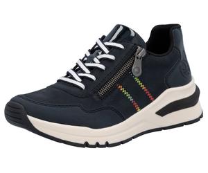 Wedgesneaker RIEKER, Damen, Gr. 42, blau (nachtblau), Lacklederimitat, Lederimitat, Schuhe Sneaker, Freizeitschuh, Halbschuh, Schnürschuh in bequemer Form (89825245-42) nachtblau