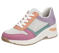 Wedgesneaker RIEKER "vegan", Damen, Gr. 42, bunt (multi), Lederimitat, Textil, Schuhe Wedgesneaker, herausnehmbarer Soft-Einlage, Freizeitschuh, Halbschuh, Schnürschuh (77522401-42)