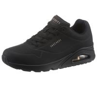 Wedgesneaker SKECHERS "Uno - Stand on Air", Damen, Gr. 36, schwarz, Lederimitat, Schuhe Wedgesneaker, Freizeitschuh, Halbschuh, Schnürschuh mit feiner Perforation, Topseller (49840433-36)