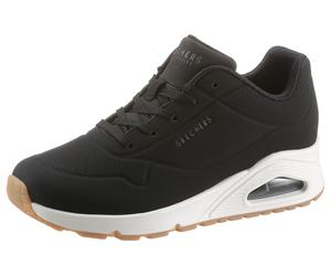 Wedgesneaker SKECHERS "Uno - Stand on Air", Damen, Gr. 39, schwarz, Lederimitat, Schuhe Modernsneaker Sneaker low, Freizeitschuh, Halbschuh, Schnürschuh mit feiner Perforation (42153457-39) schwarz