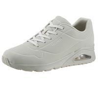 Wedgesneaker SKECHERS "UNO STAND ON AIR", Damen, Gr. 41, grau (hellgrau), Lederimitat, Schuhe, Freizeitschuh, Halbschuh, Schnürschuh weich gepolsterte Innensohle, Topseller (63697569-41) hellgrau