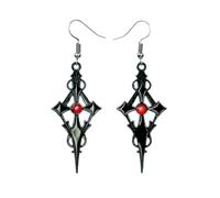 Wedity Gothic Choker Halskette Schlüsselbein-Kette Kreuz Ohrringe Halloween-Halsband (Schwarze Ohrringe)