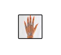 Wedity Gothic Schmetterling Finger Armbänder Finger Linked Armband Punk Finger Handgelenk Ketten Ringe Halloween Körper Zubehör Schmuck für Frauen (Silber C)