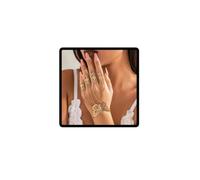 Wedity Gothic Schmetterling Finger Armbänder Finger Linked Armband Punk Finger Handgelenk Ketten Ringe Halloween Körper Zubehör Schmuck für Frauen (Gold C)