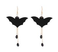 Wedity Halloween Flügel Ohrringe - Lustige Kürbis, Fledermaus, Spinne, Mond, Gothic Schädel Skelett Tropfen Schmuck für Frauen Mädchen (Schwarze Fledermaus)