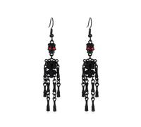 Wedity Halloween Flügel Ohrringe Lustige Kürbis Fledermaus Spinne Mond Ohrringe Gothic Schädel Skelett Tropfen Ohrringe Schmuck für Frauen Mädchen (Schwarzer Schädel)