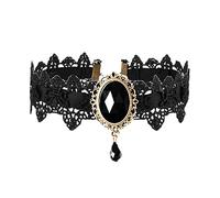 Wedity Halskette Ausgraben Blume Kragen Kette Wasser Tropfen Clavicle Choker Halskette Schmuck Halloween Party Zubehör für Frauen Mädchen (Schwarz)
