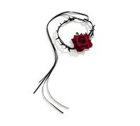 Wedity Vampir Halskette Schwarz Vintage Rose Strap Verstellbare Choker Kragen Halskette für Frauen und Mädchen
