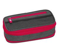 WEDO 24244009 Schlamperbox NEON Stretch, vergrößerbar, mehrere Fächer, Stiftschlaufen, inkl. Stundenplan, grau neon-rosa