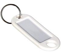 Wedo 262101800 Schlüsselanhänger Kunststoff (mit Ring, auswechselbare Etiketten) 10 Stück, weiß