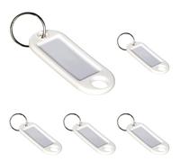 Wedo 262101800 Schlüsselanhänger Kunststoff (mit Ring, auswechselbare Etiketten) 10 Stück, weiß (Packung mit 5)