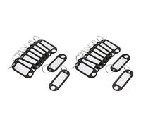 WEDO 262101801 Schlüsselanhänger Kunststoff (mit Ring, auswechselbare Etiketten) 10 Stück, schwarz, 17 x 10 x 1cm (Packung mit 2)