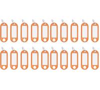 Wedo 262101806 Schlüsselanhänger Kunststoff (mit Ring, auswechselbare Etiketten) 10 Stück, orange, 17 x 10 x 1 cm (Packung mit 2)