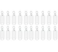 Wedo 262103400 Schlüsselanhänger Kunststoff (mit S-Haken, auswechselbare Etiketten) 10 Stück, weiß (Packung mit 2)
