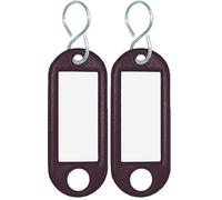 Wedo 262103401 Schlüsselanhänger Kunststoff (mit S-Haken, auswechselbare Etiketten) 10 Stück, schwarz (Packung mit 2)