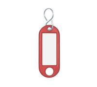 Wedo 262103402 Schlüsselanhänger Kunststoff (mit S-Haken, auswechselbare Etiketten) 10 Stück, rot, 17 x 10 x 1 cm