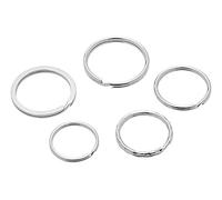 Wedo 26230015 Schlüsselringe Metallringe Sortiment in verschiedenen Größen sortiert, 15 Stück, silber