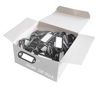 Wedo Schlüsselanhänger 262801801 - Ring 18 mm - schwarz - mit auswechselbaren Etiketten - 100 Stück
