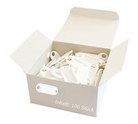 Wedo 262803400 Schlüsselanhänger Kunststoff (mit S-Haken, auswechselbare Etiketten) 100 Stück, weiß