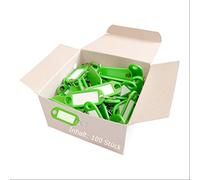 Wedo Schlüsselanhänger 262803404 Kunststoff mit S-Haken, auswechselbare Etiketten 100 Stück grün