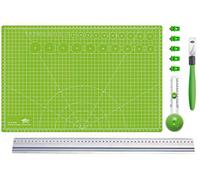 Wedo Comfortline Starter Kit | Schneidematte 45 x 30 x 0.3 cm + Cutter/Skalpell in Apfelgrün (Profi Cutting Set, Apfelgrün)