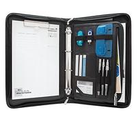 WEDO Elegance A4 Konferenzmappe mit Rundum-Reißverschluss - Business Organizer mit abnehmbarem 4-Ring-Mechanismus, Außentaschen, Stift- & Kartenfächern - schwarz