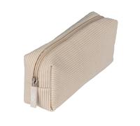 WEDO Federmäppchen aus Baumwolle in Cord Optik, Schulmäppchen für Stifte und Schreibmaterialien, Mäppchen Cord beige