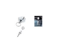 WEDO Gürtel-Clip, mit ausziehbarer Drahtschnur, chrom aus Metall, mit Federring zur Befestigung von Schlüsseln (262 4028)