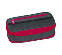 WEDO 24244009 Schlamperbox NEON Stretch, vergrößerbar, mehrere Fächer, Stiftschlaufen, inkl. Stundenplan, grau neon-rosa